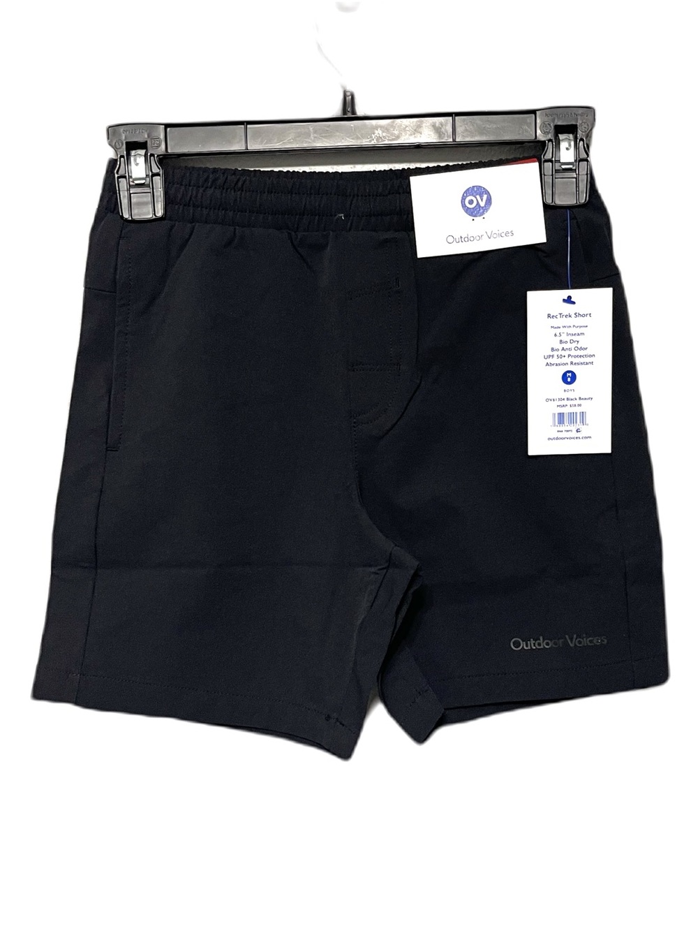 Outdoor Voices Pull On Rec Trek Shorts Black Pockets NWT Boys 8/Medium